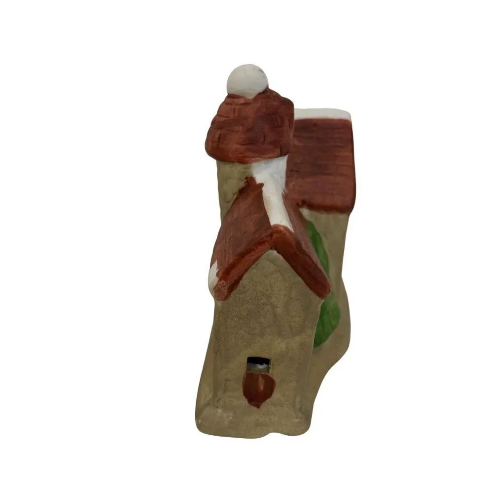 Miniature Christmas‎ Holiday House Castle Ceramic Primitive